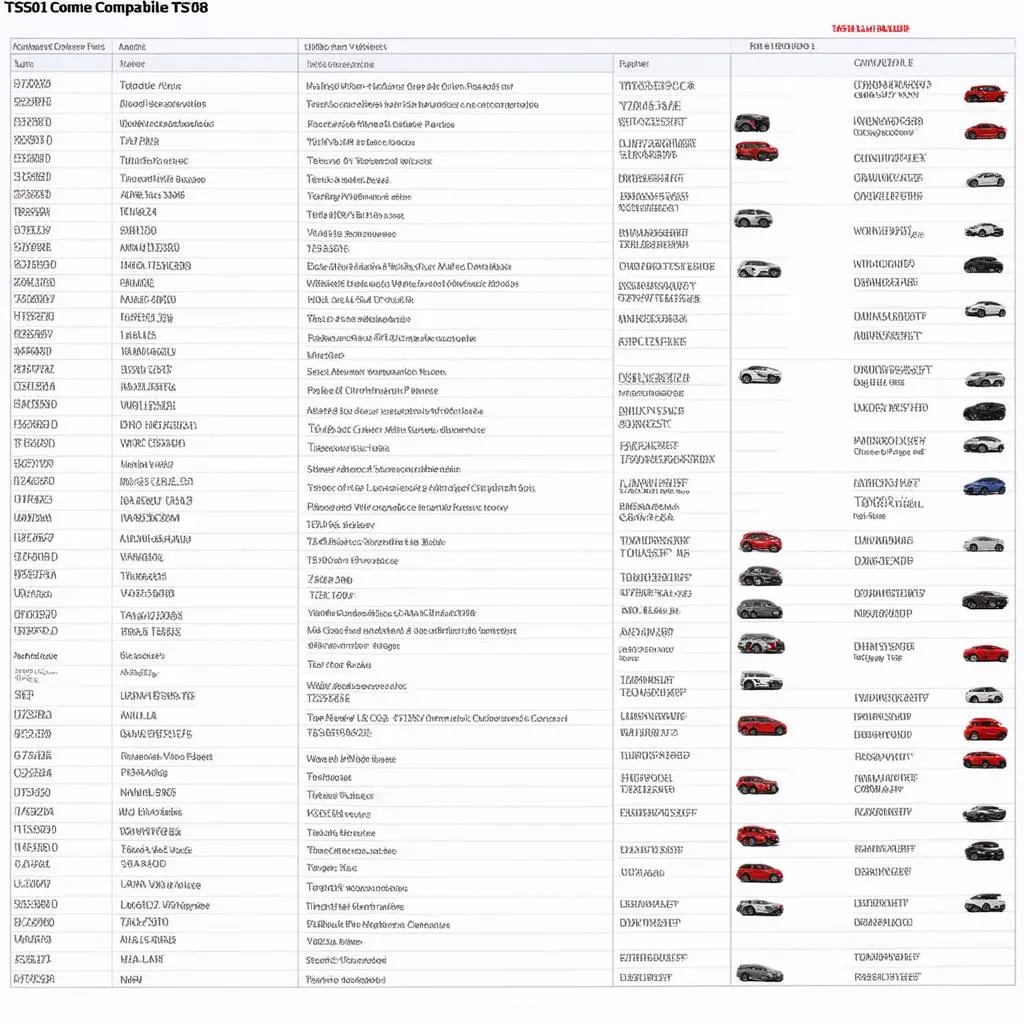 Autel TS508 Compatible Vehicles