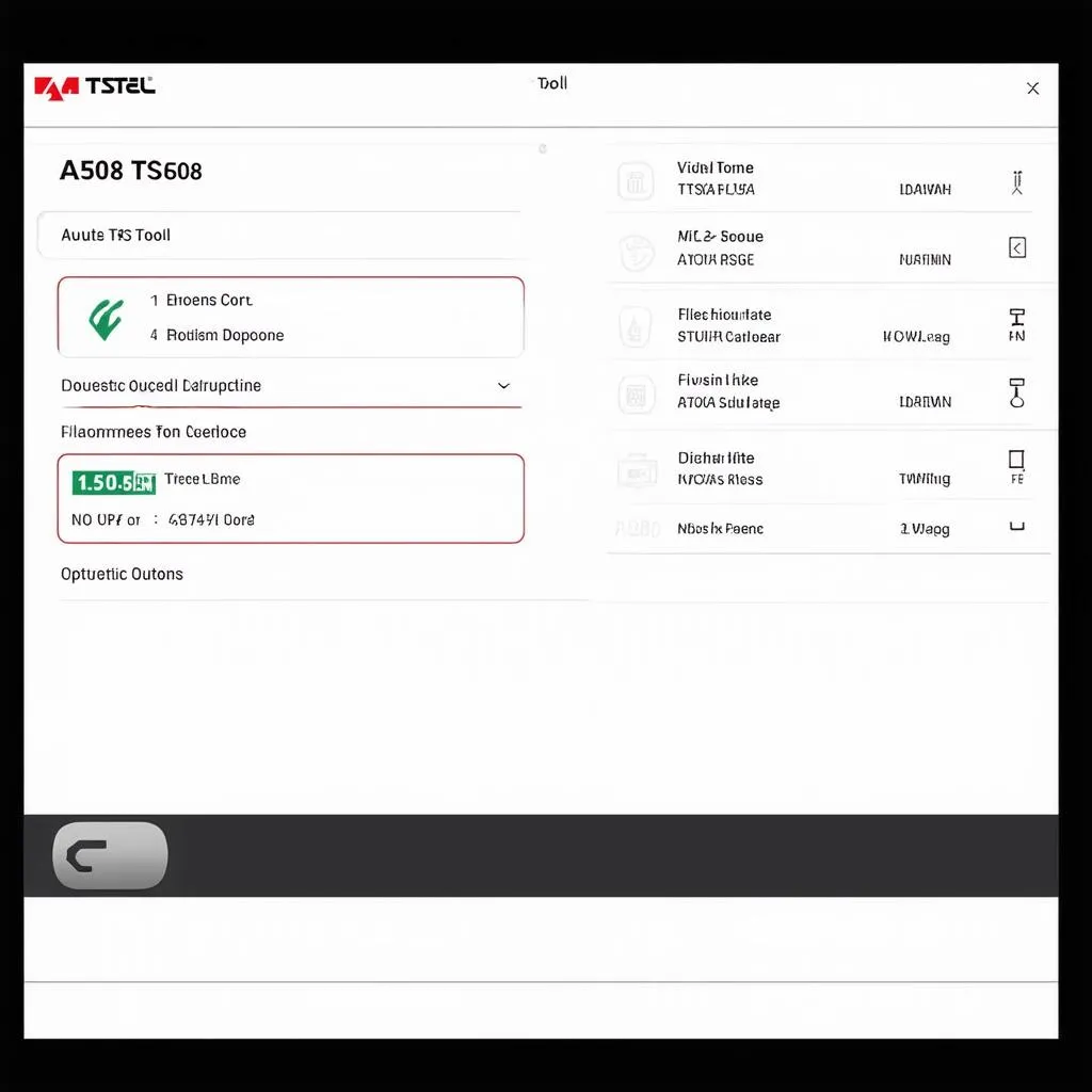 Autel TS508 interface