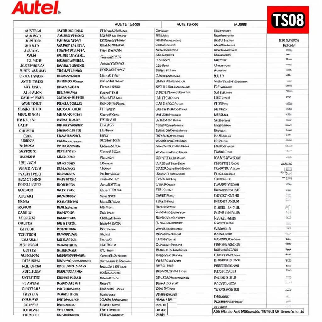 Autel TS608 compatible cars