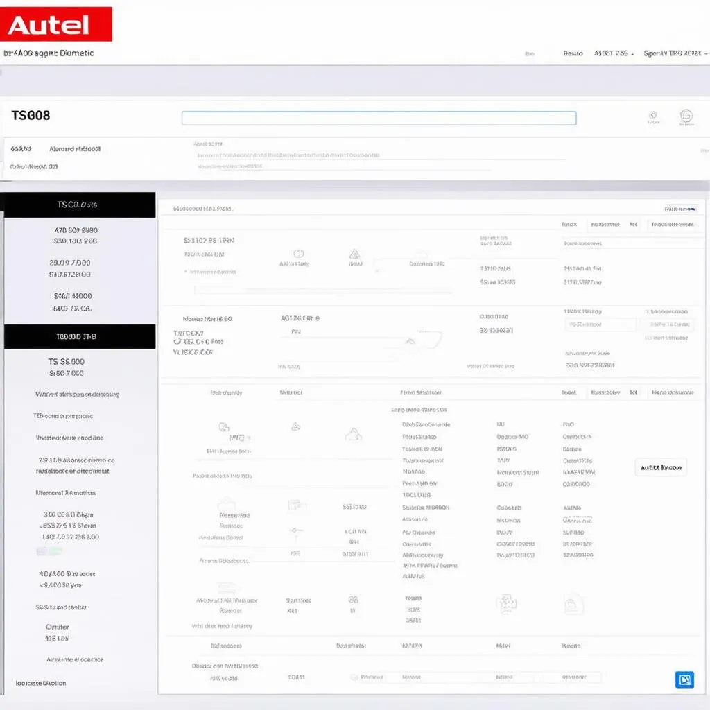 Autel TS608 user interface