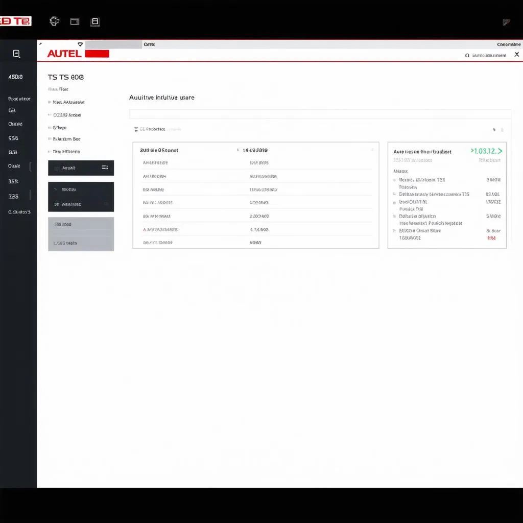 Autel TS808 user interface