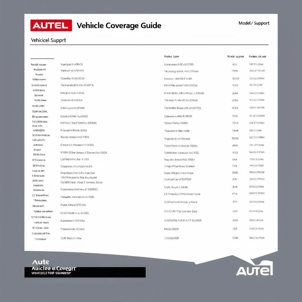 Autel Vehicle Coverage Guide