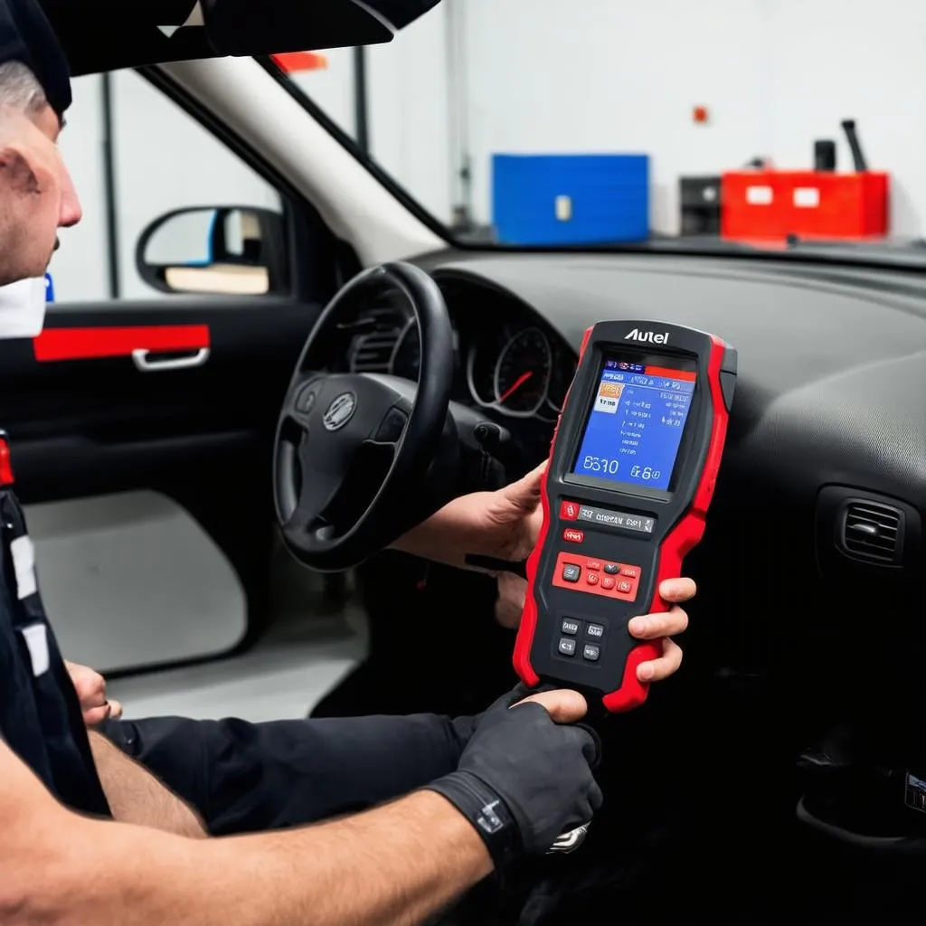 Autel Diagnostic Tool in a Workshop