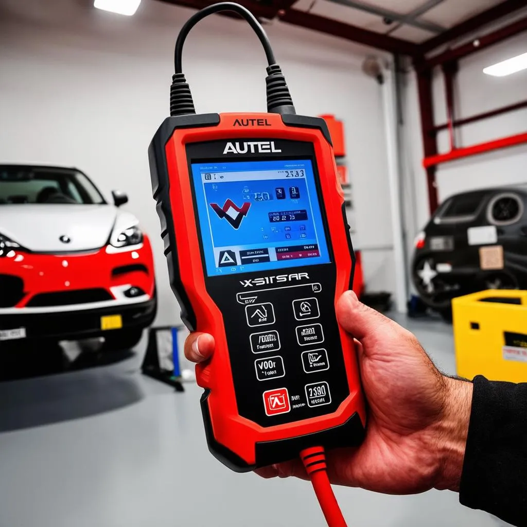 Autel X-Star in a car repair shop