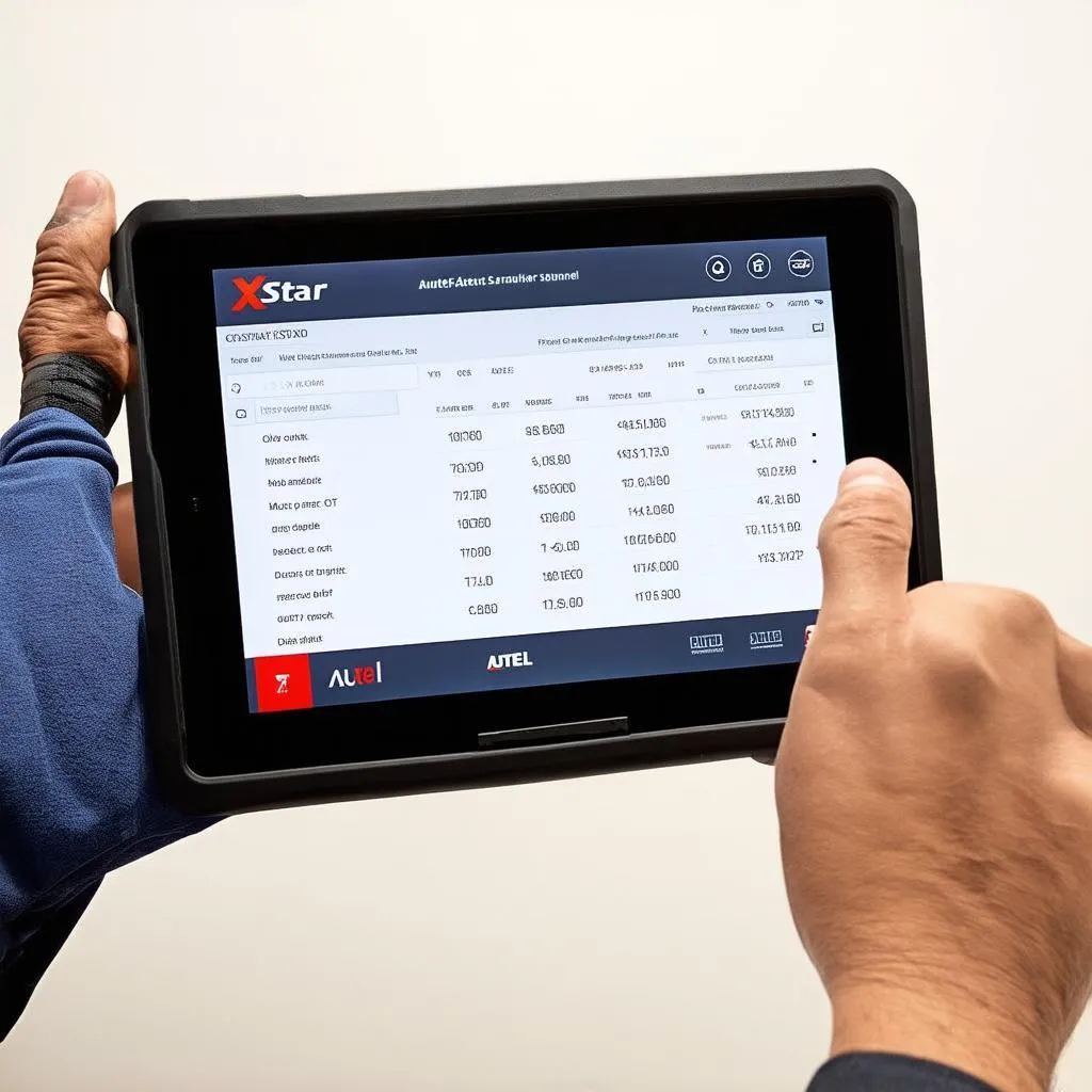 Autel X-Star Diagnostic Software on a Tablet