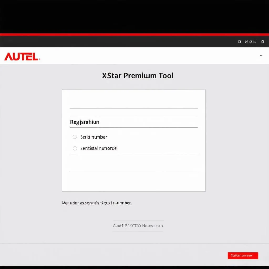 Autel X-Star Premium registration screen