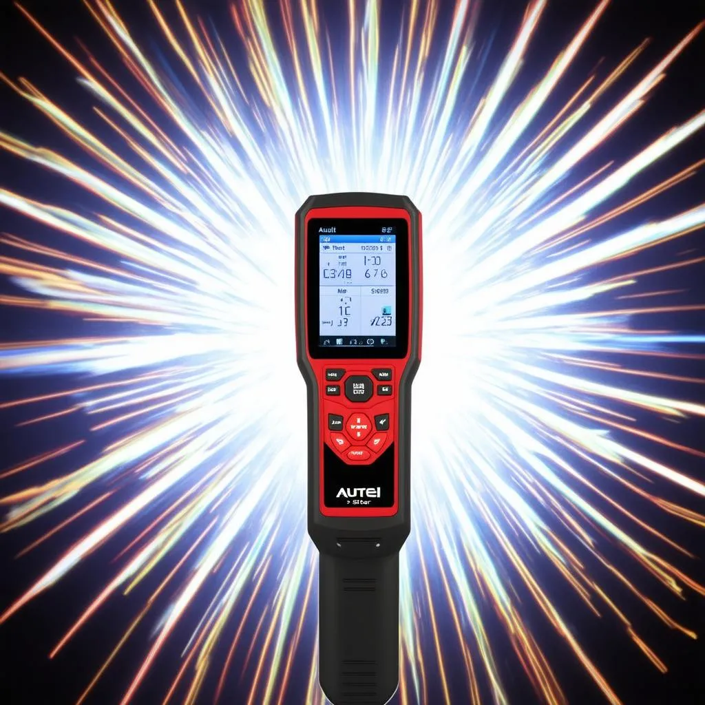 Autel x-star scanner with lens flare