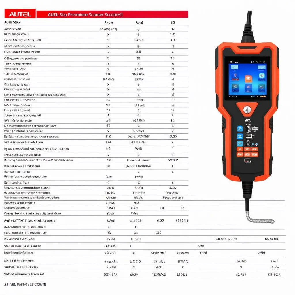 Autel X-Star Premium Spec Chart