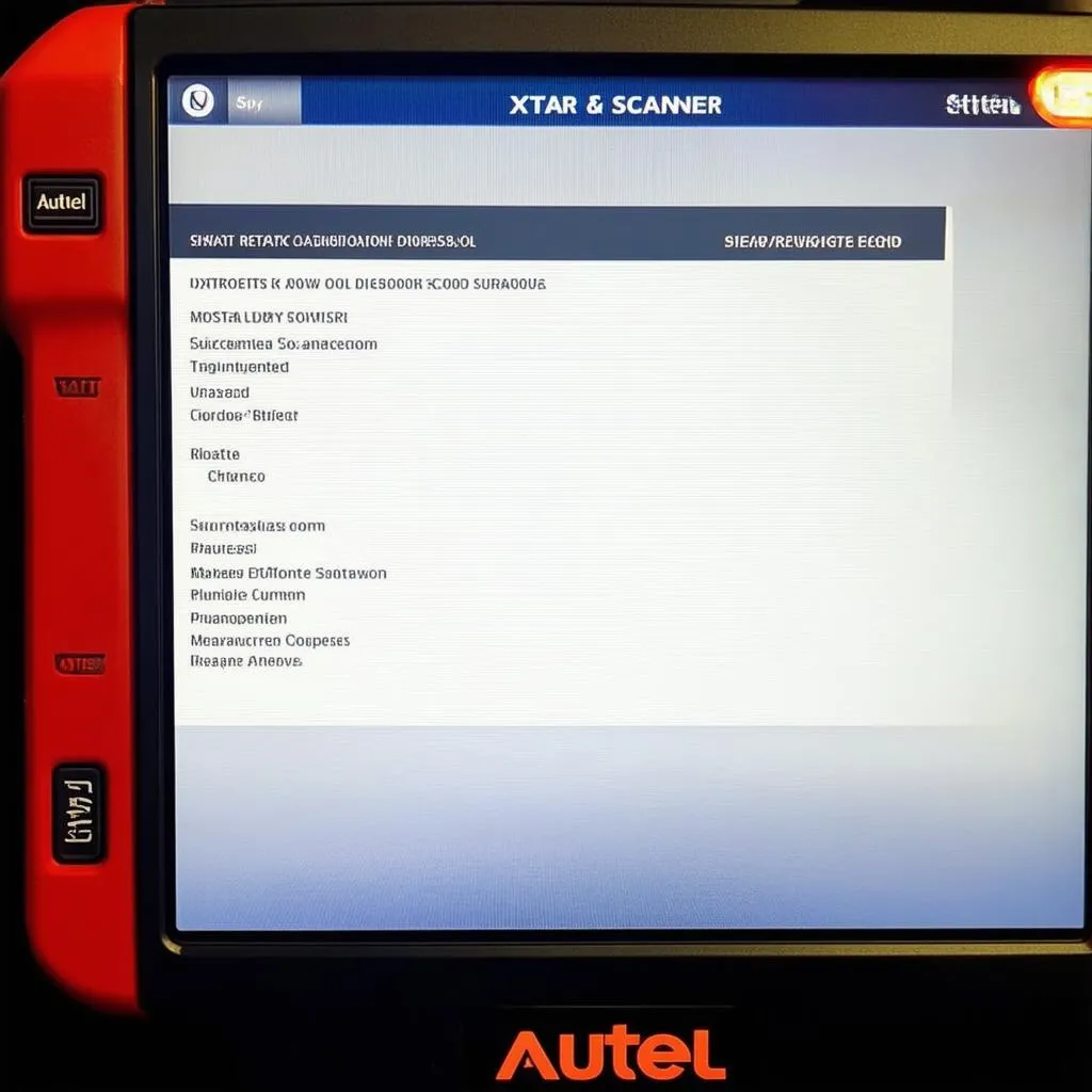 Autel Xstar Settings