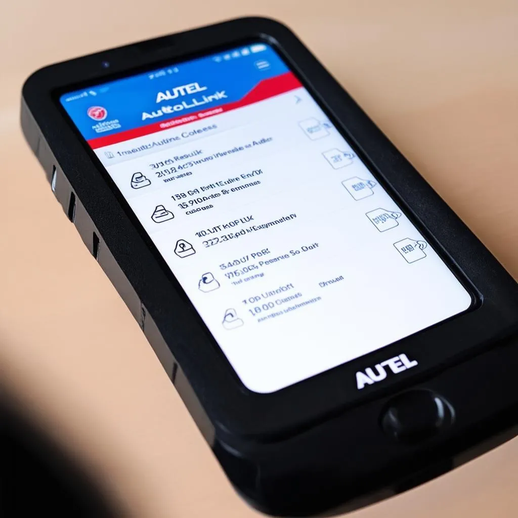 Autel Autolink AL319 Buide App on a smartphone