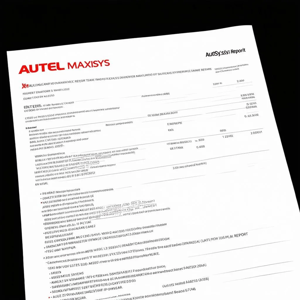 Autel MaxiSys Printer Report