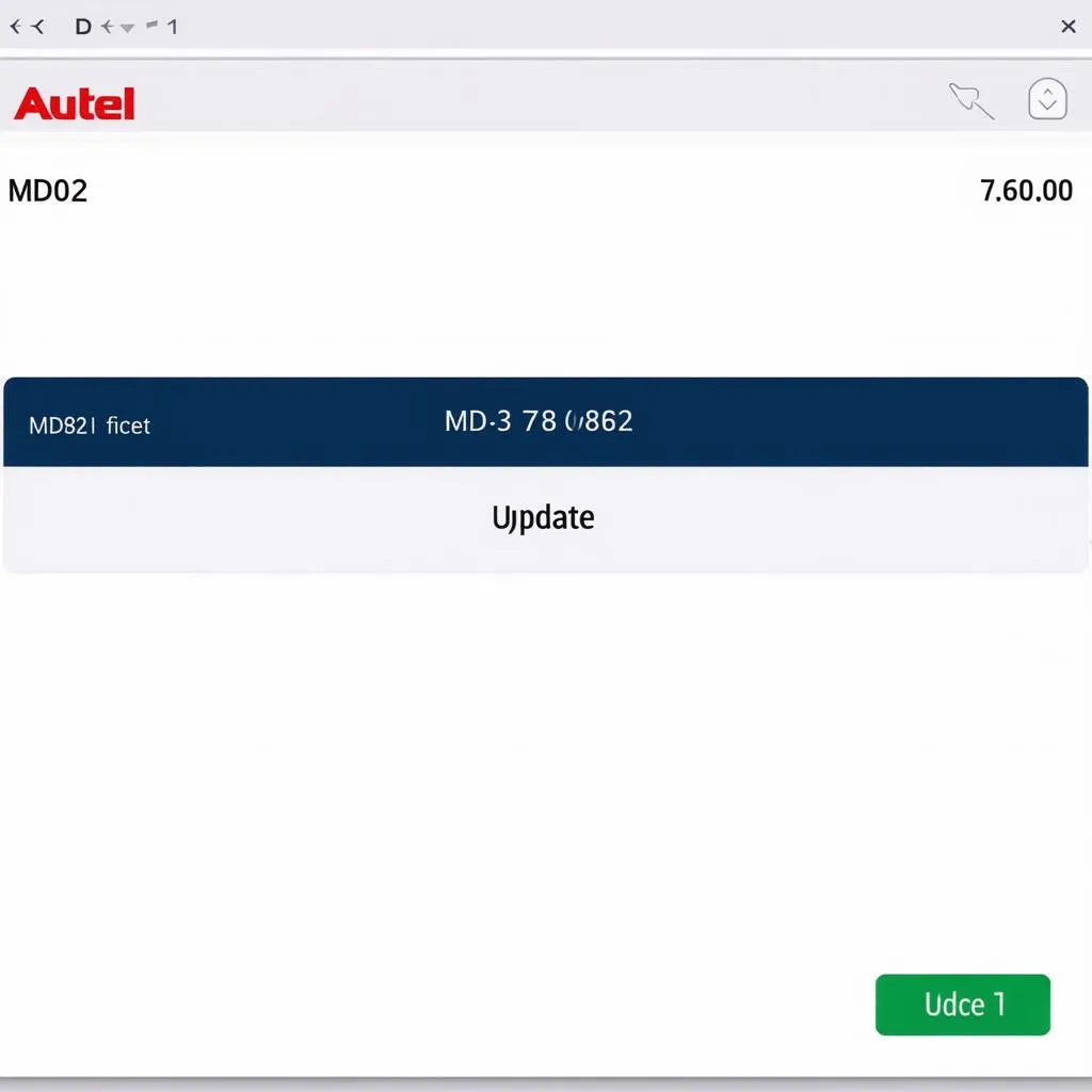 Autel MD802 Update Screen