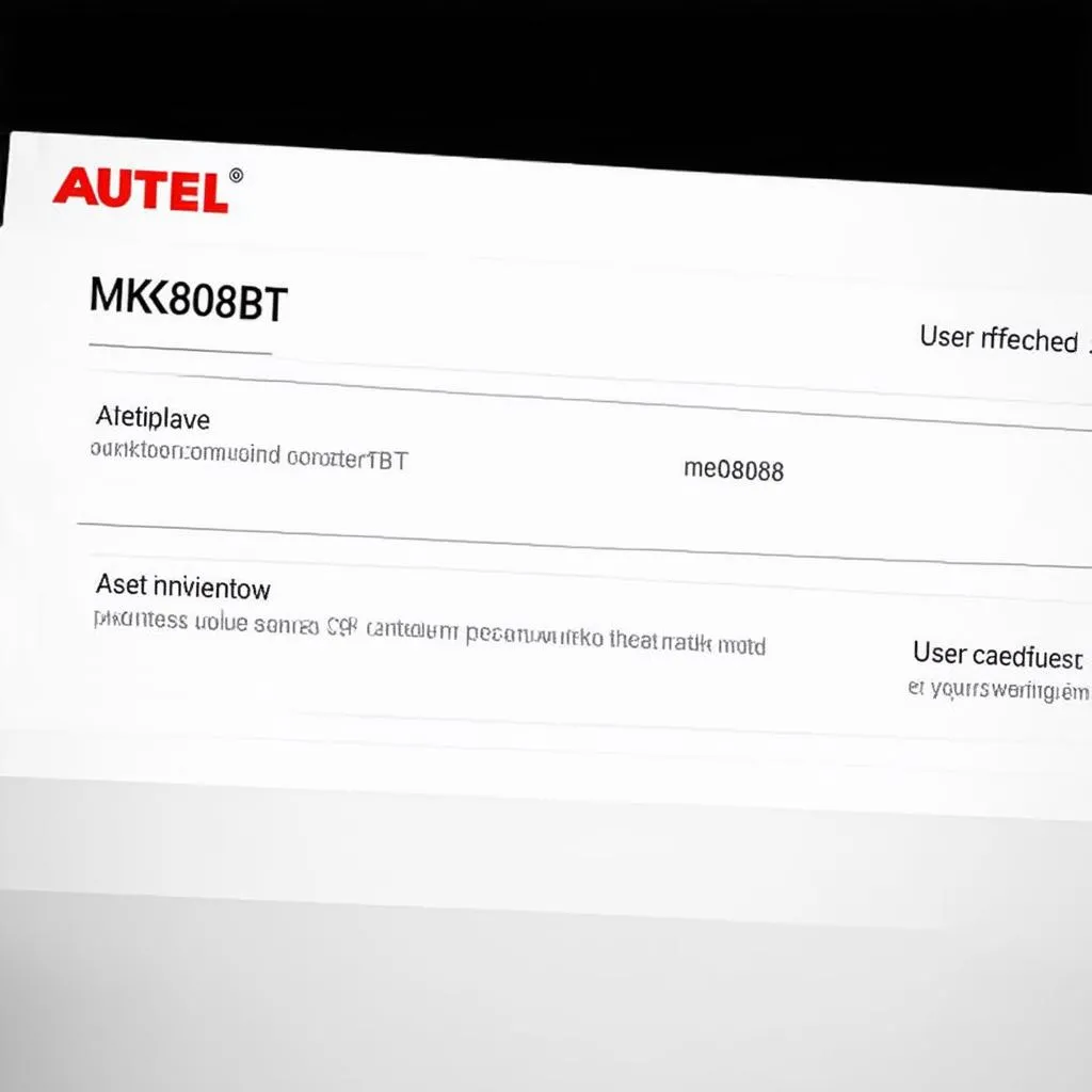 Autel MK808BT user interface