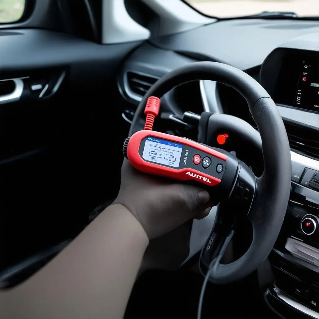 autel-scanner-connected-to-car