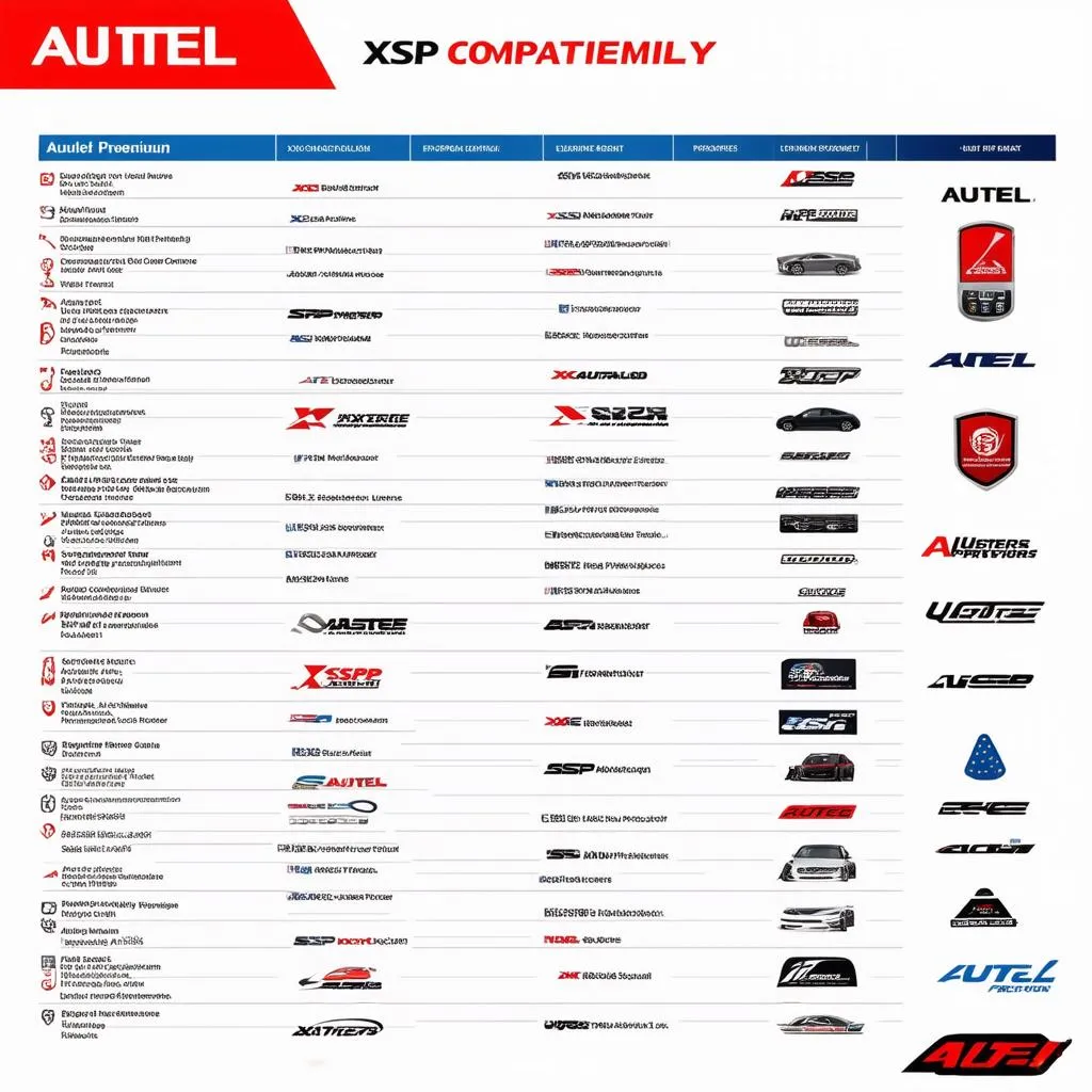 Autel xsp Premium Compatibility List