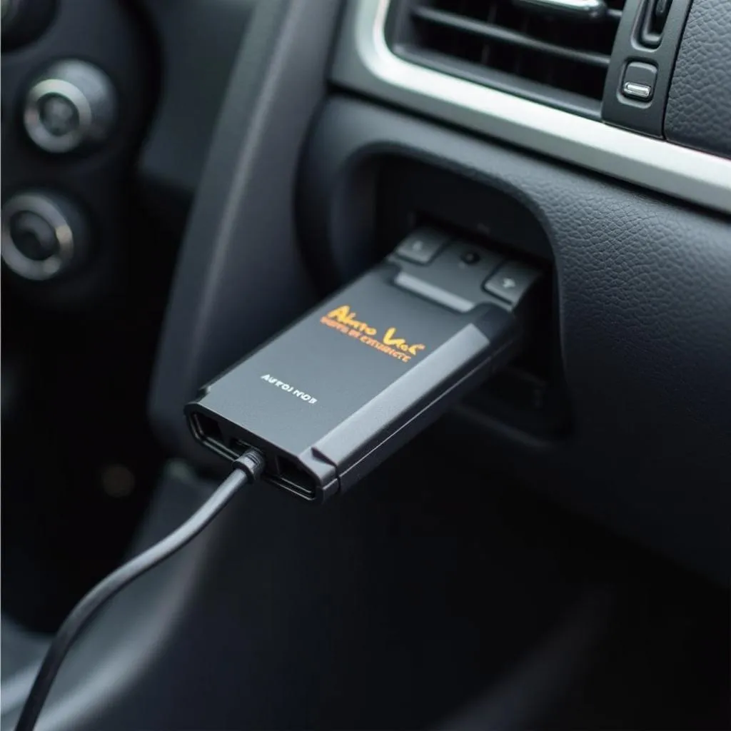 Auto-Vox Bluetooth Scan Tool Connected to Car OBD-II Port