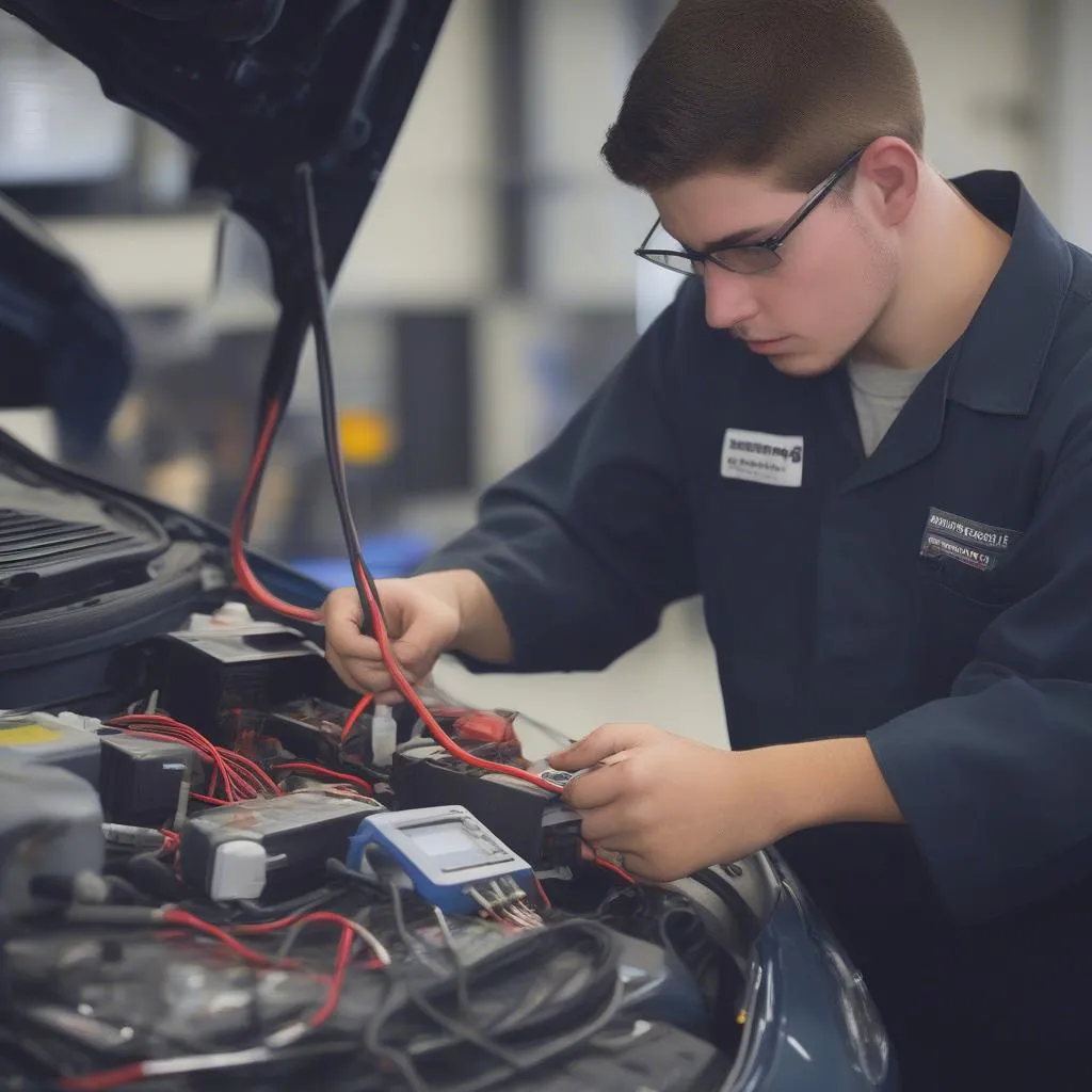 Automotive Electrical Training Program:  A Student Studying Electrical Systems