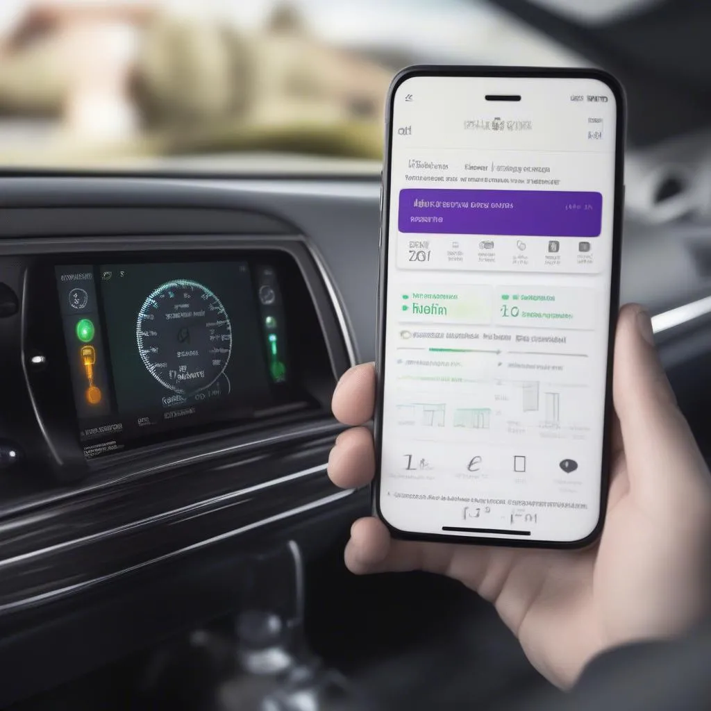 Autoxray scan tool app on a smartphone