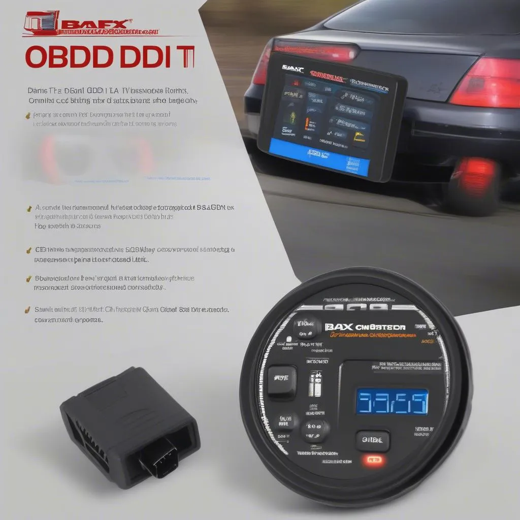 BAFX 34T5 OBDII Scan Diagnostic Tool Connected to a Car's OBDII Port