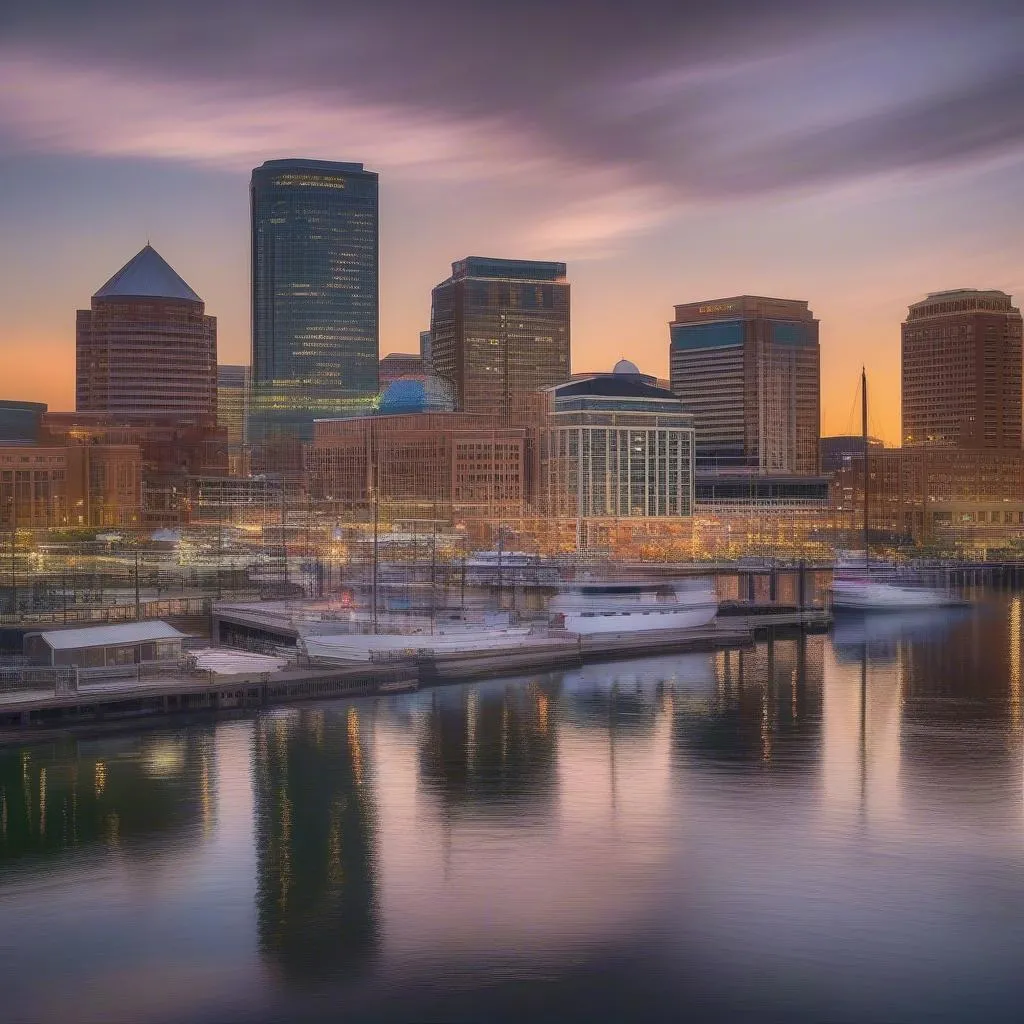 Stunning view of Baltimore Inner Harbor