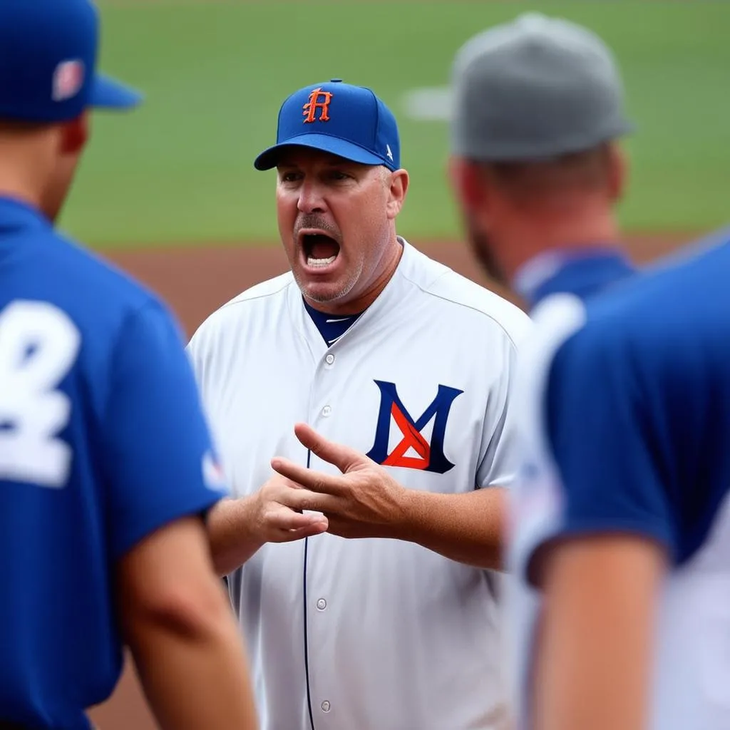 baseball coach giving instructions