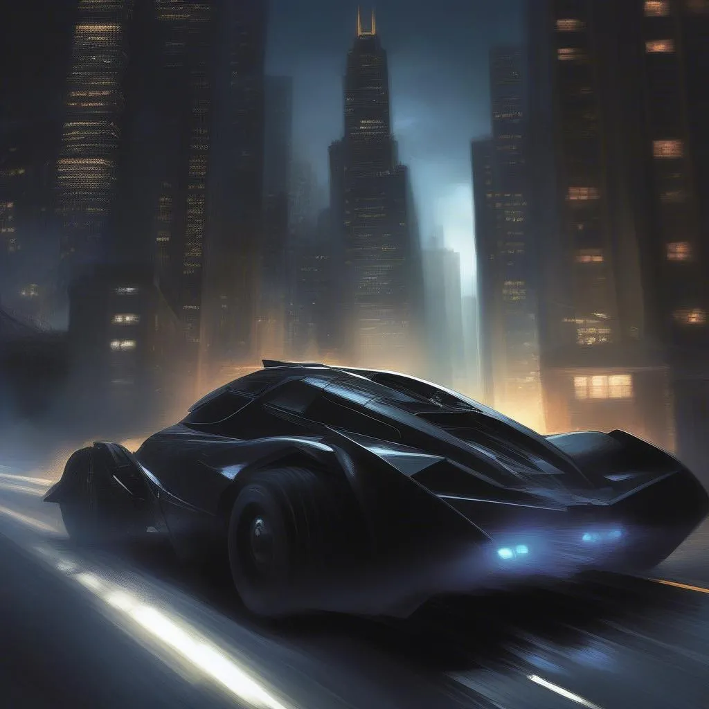 Batmobile in Gotham City