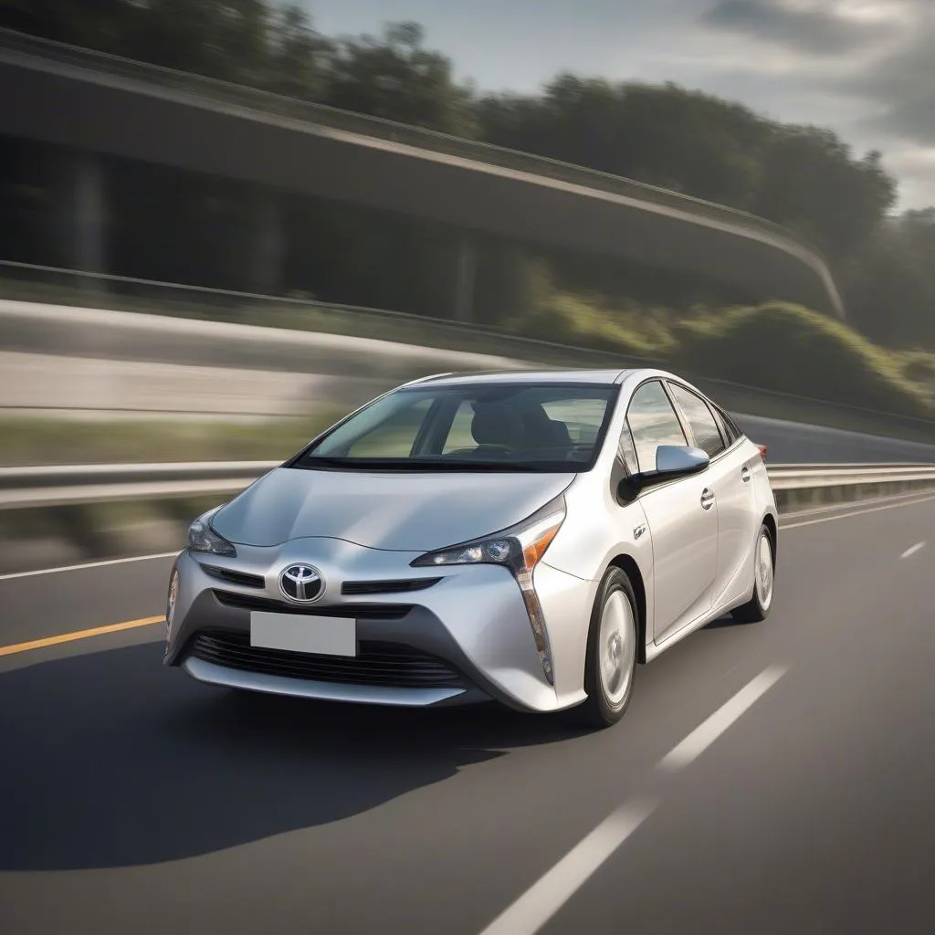 Fuel-efficient Toyota Prius on the road