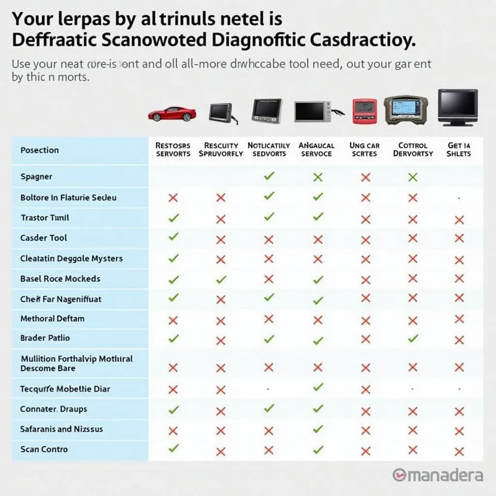 Diagnostic Scan Tool Comparison Chart