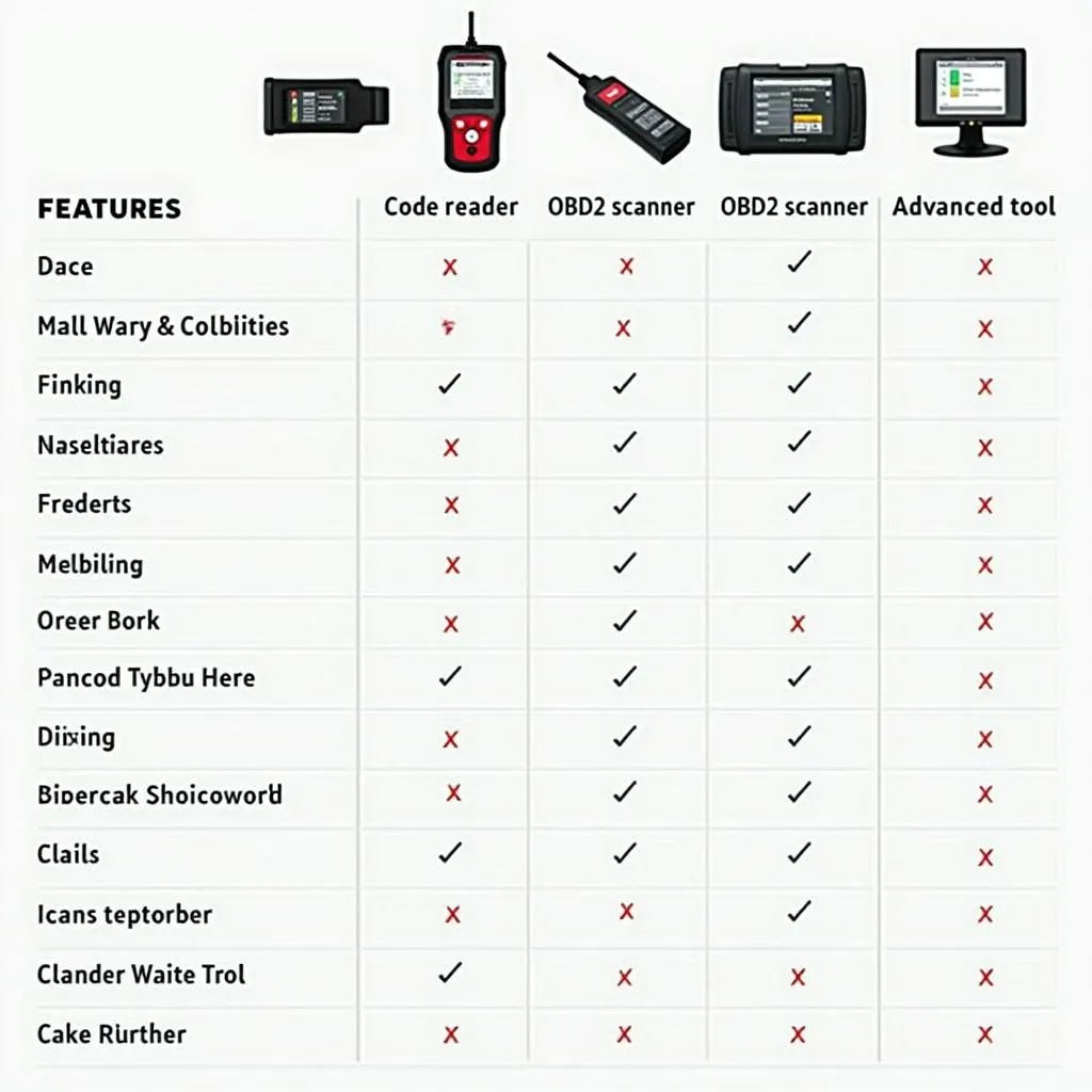 Best Vehicle Scan Tools Comparison Chart