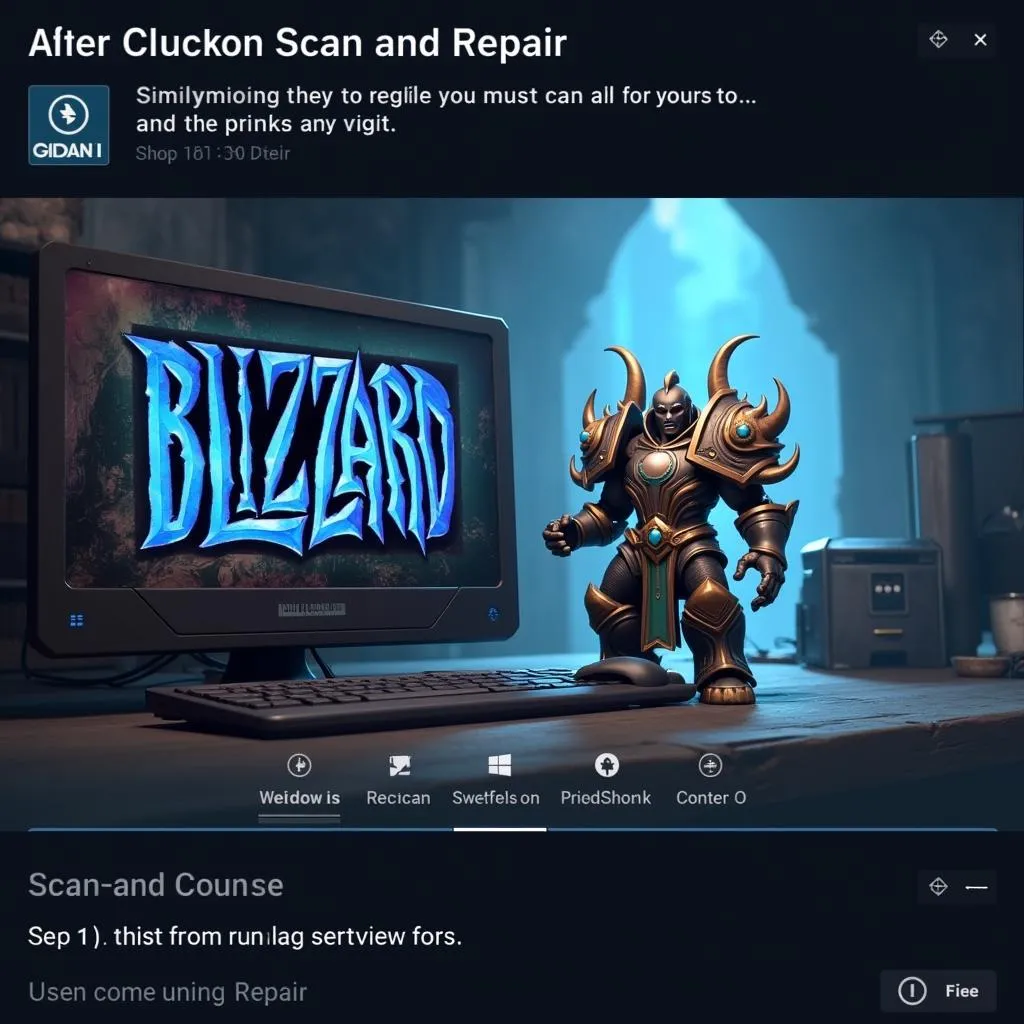 Blizzard game running smoothly on a computer screen