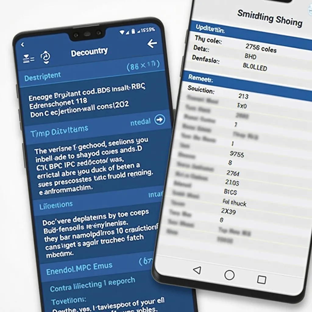 BlueDriver app displaying diagnostic information on a smartphone