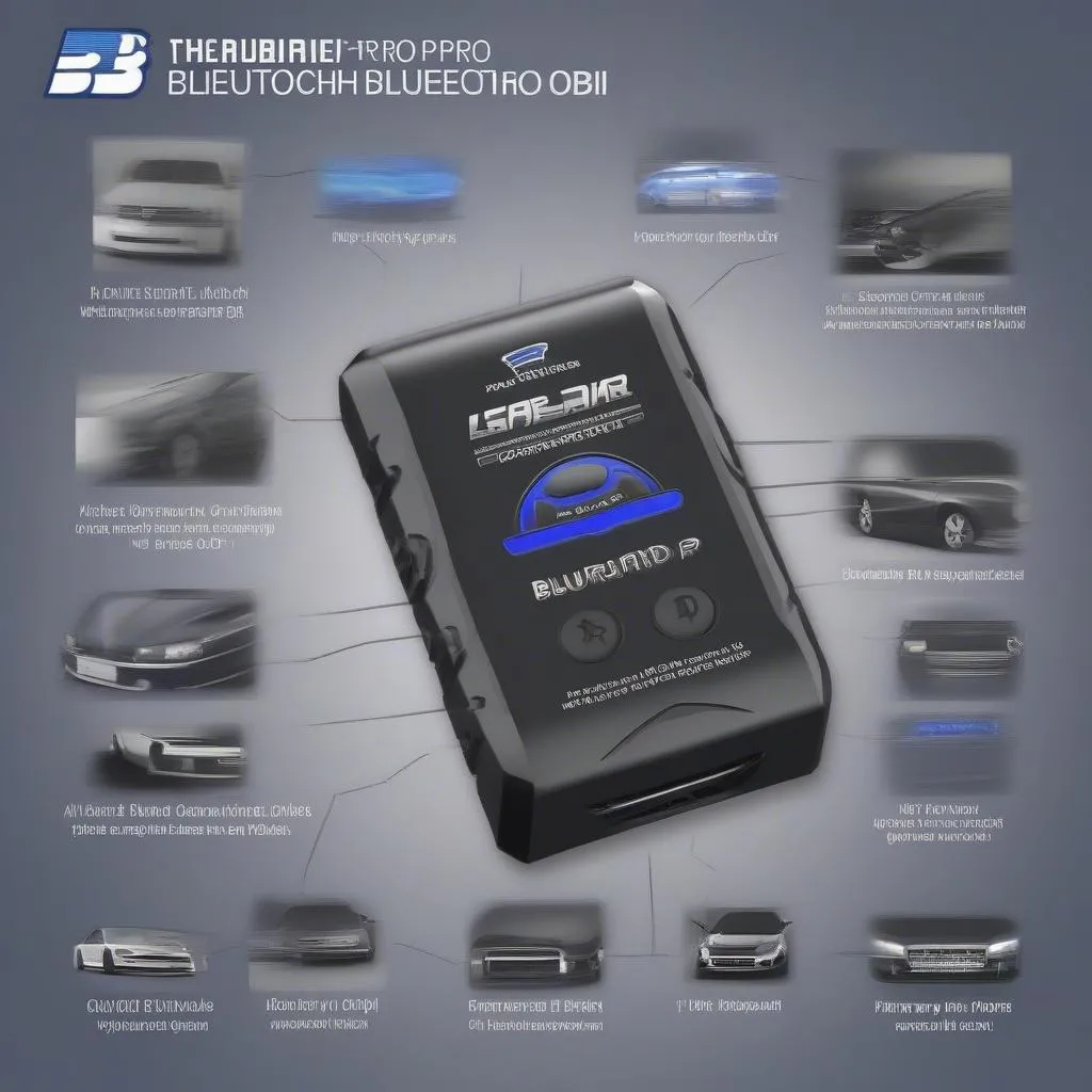 A close-up of the BlueDriver Bluetooth Pro OBDII Scan Tool plugged into a car's OBDII port.