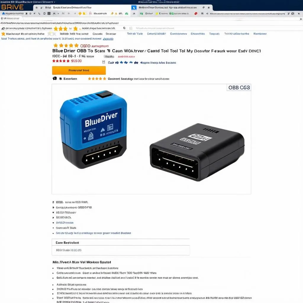 BlueDriver OBD Scan Tool on Amazon website