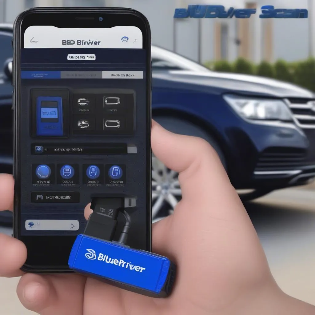 Bluedriver OBD2 Scan Tool in a Car