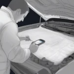 Mechanic using a blueprint scan tool