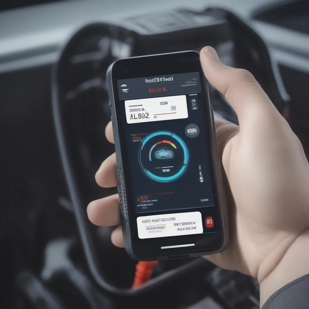 Bluetooth OBD II Scanner Connected to Smartphone