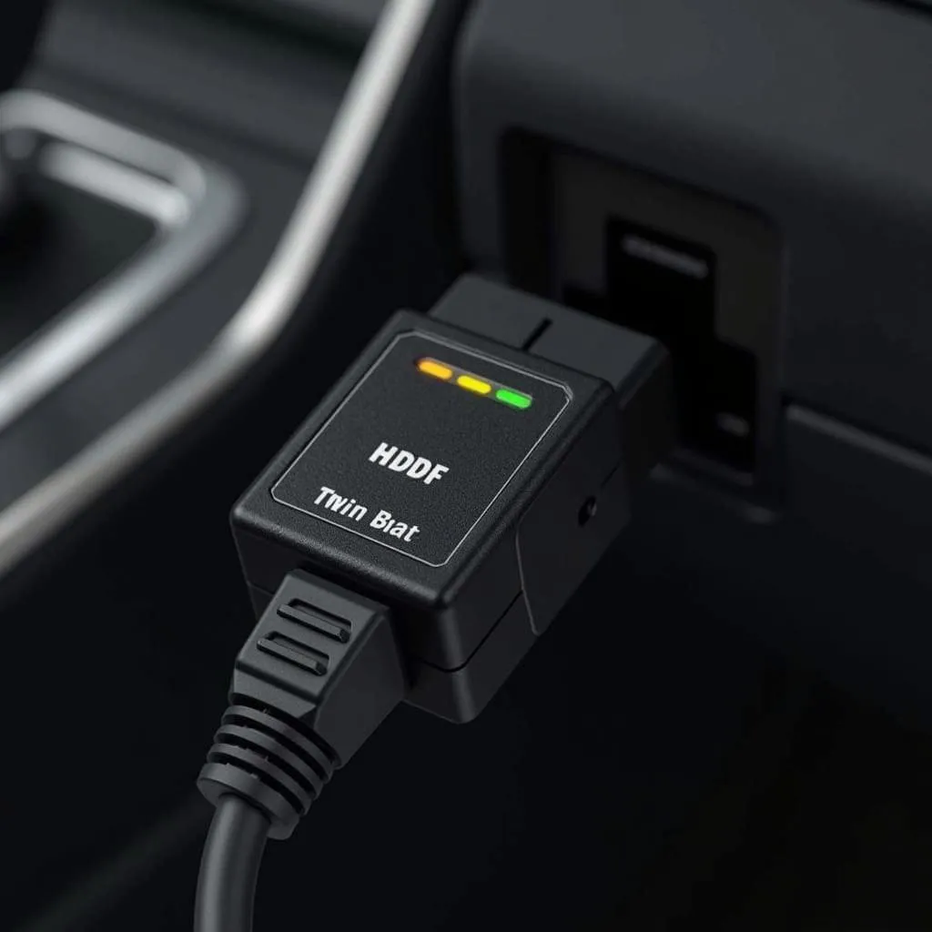 Bluetooth OBDII Scanner Connected to Car