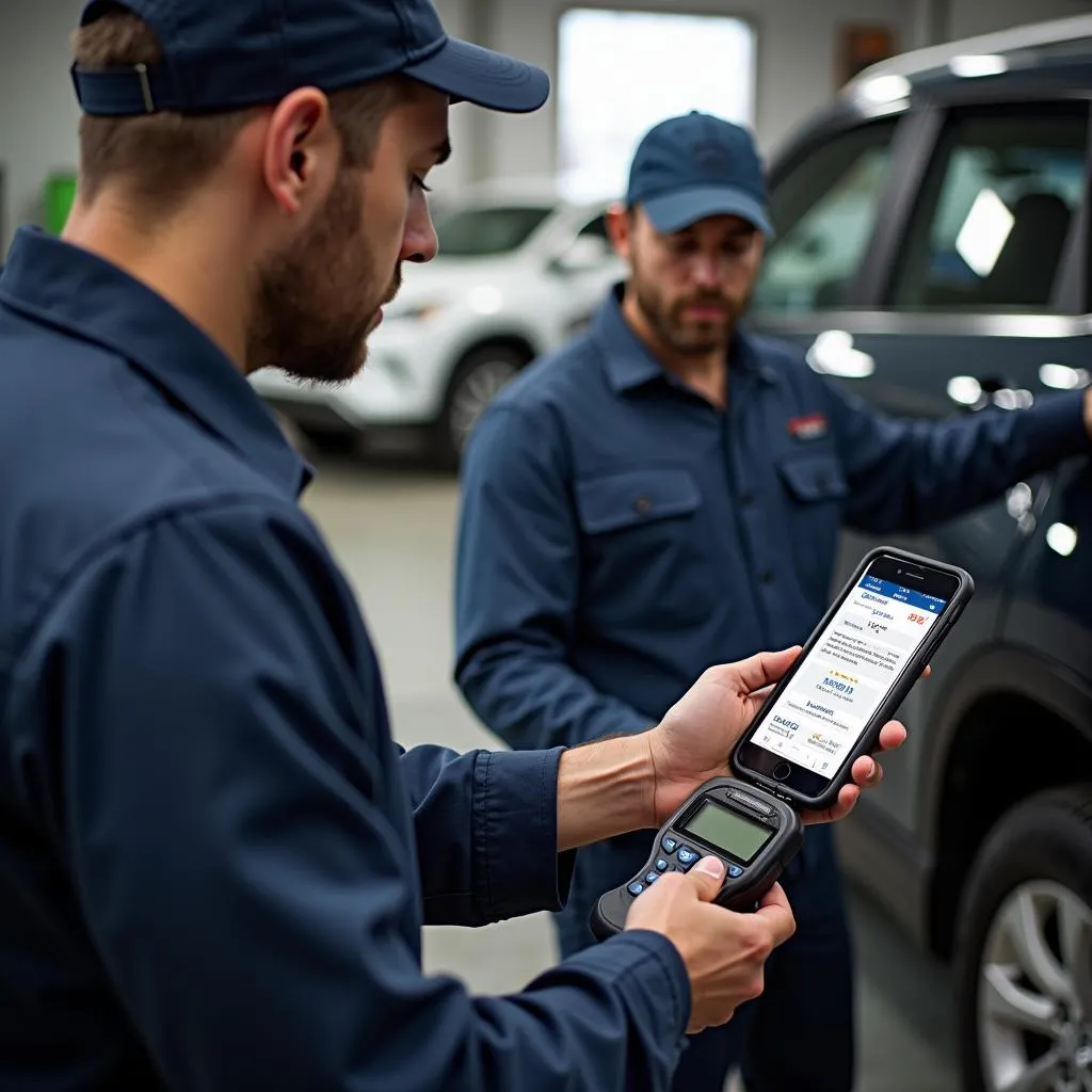 Mechanic Using Bluetooth Scan Tool