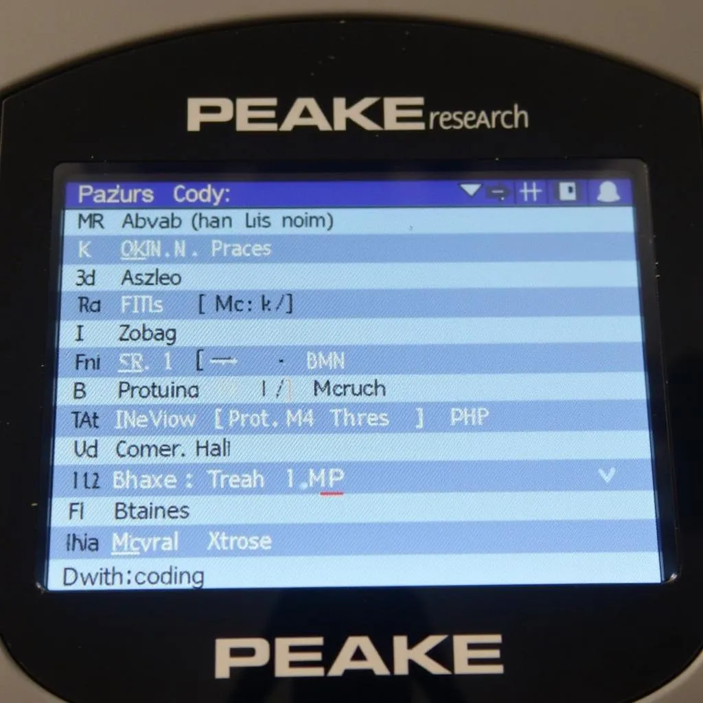 BMW Airbag Fault Codes on a Peake Research Tool