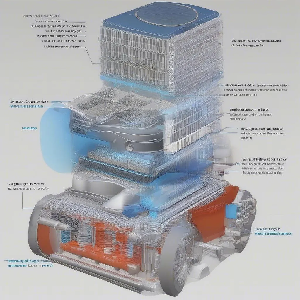 Diagram of a BMW hydrogen fuel cell stack