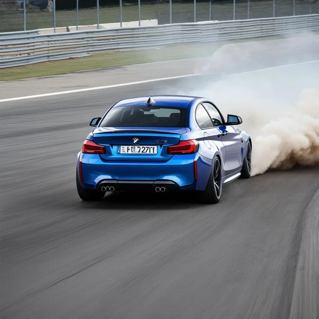 BMW M2 racing on a track