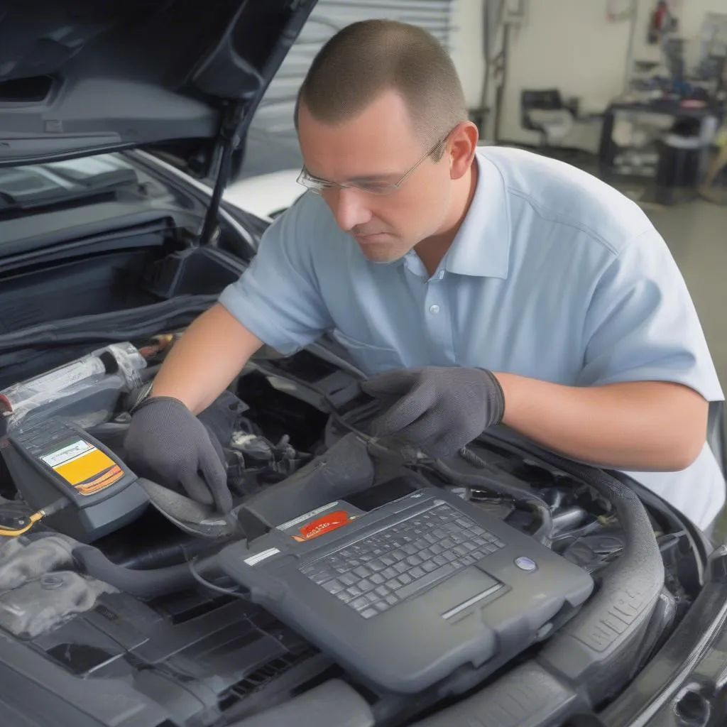 BMW scan tool programmer diagnosing ECU problem