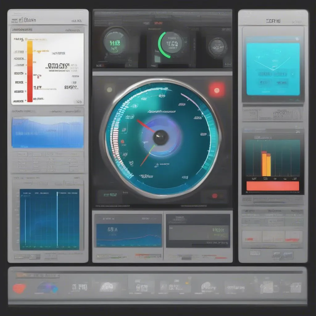 A digital display showing various engine parameters and diagnostic data for a boat engine.