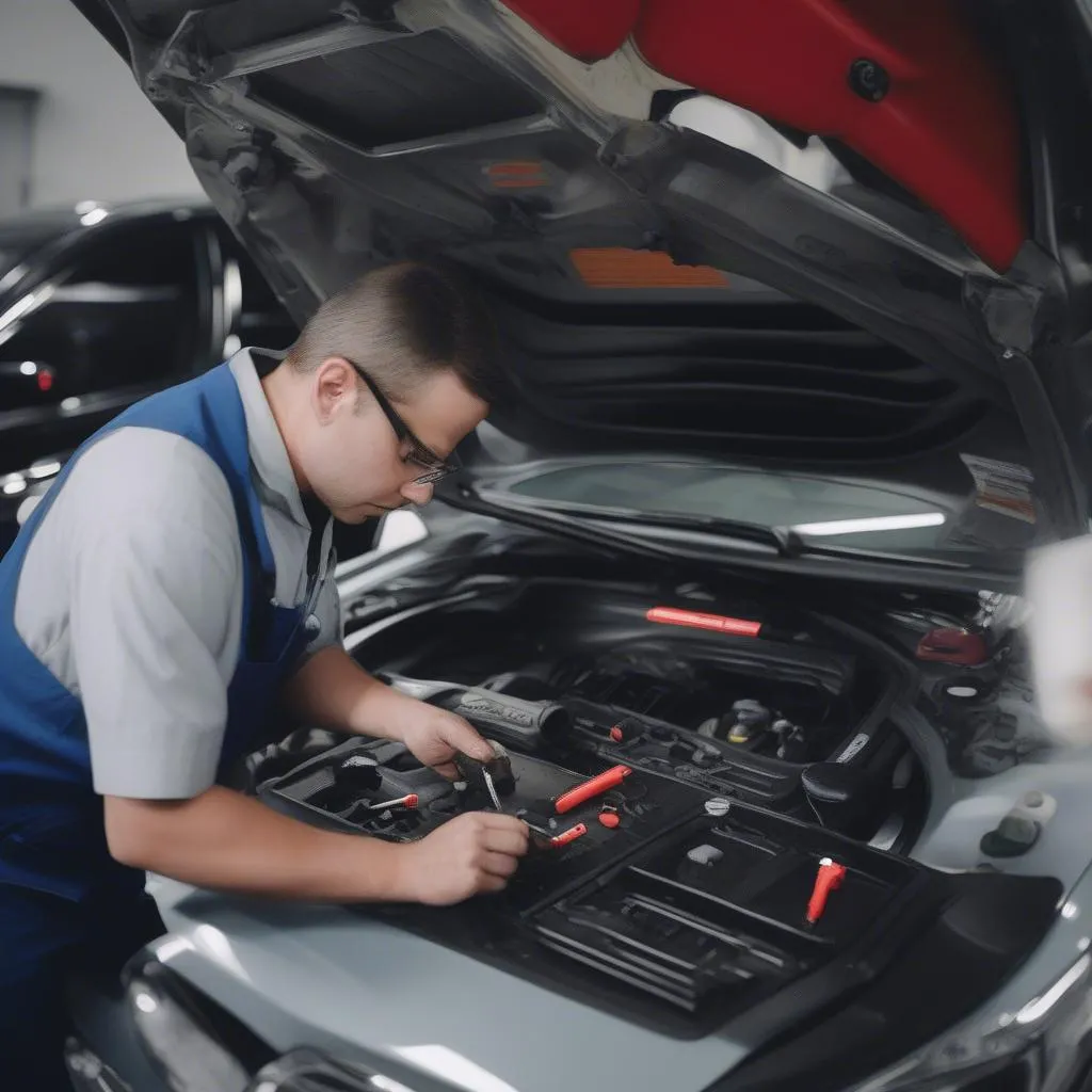 Bofa Technician Working on a Car