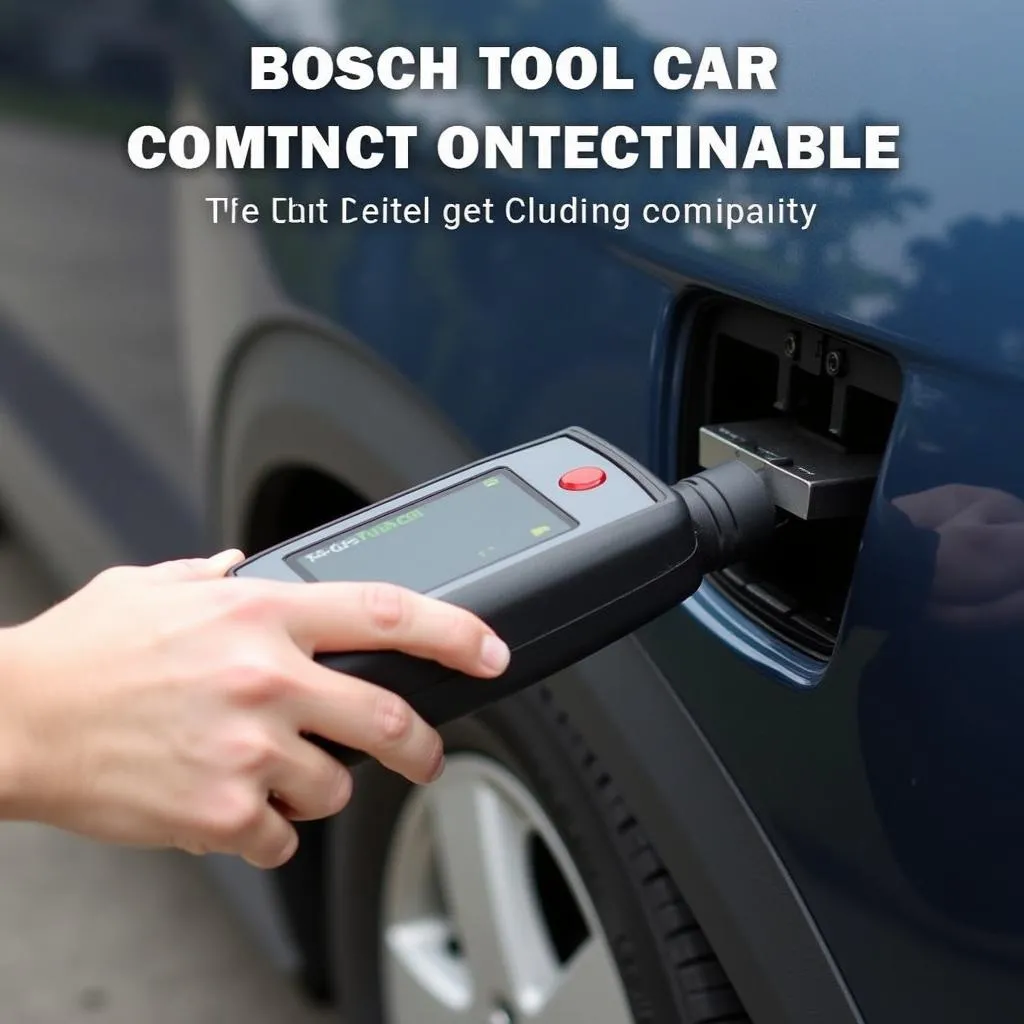 Bosch 1300 Scan Tool Connected to a Car's OBD-II Port