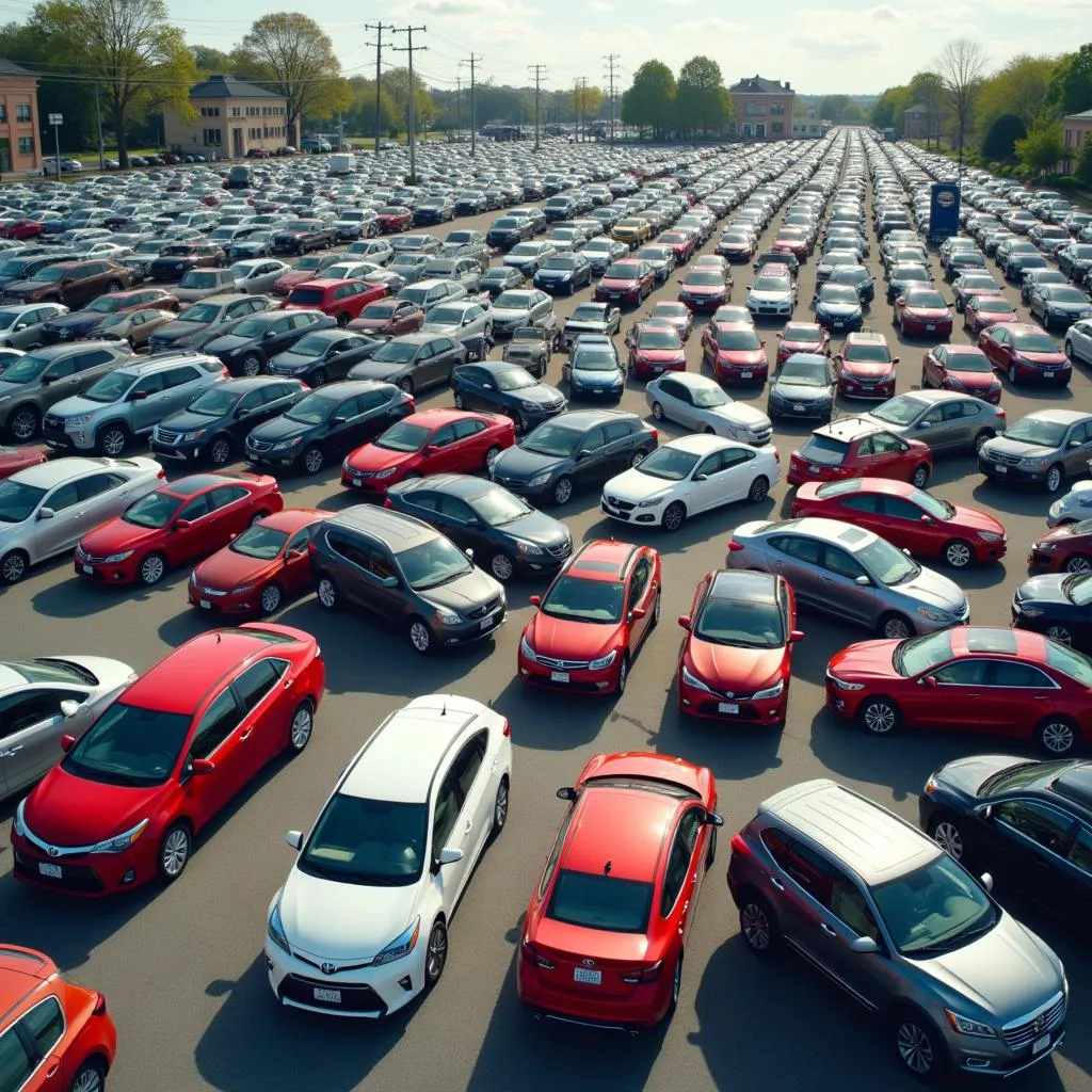 Diverse fleet of rental cars in Boston