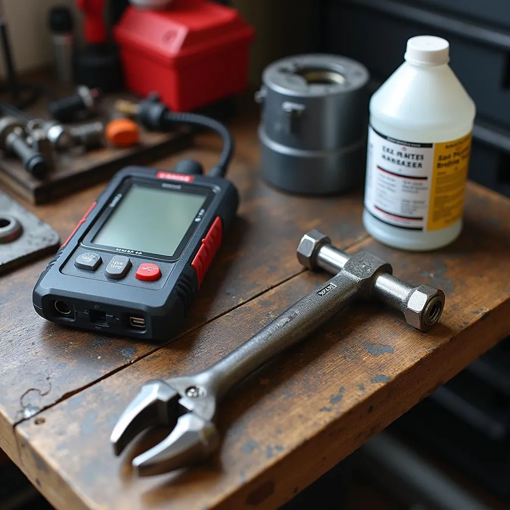 Assortment of tools for brake bleeding