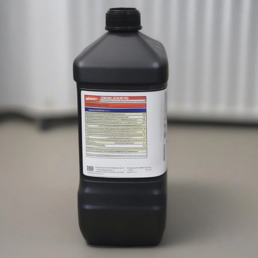 A container of brake fluid