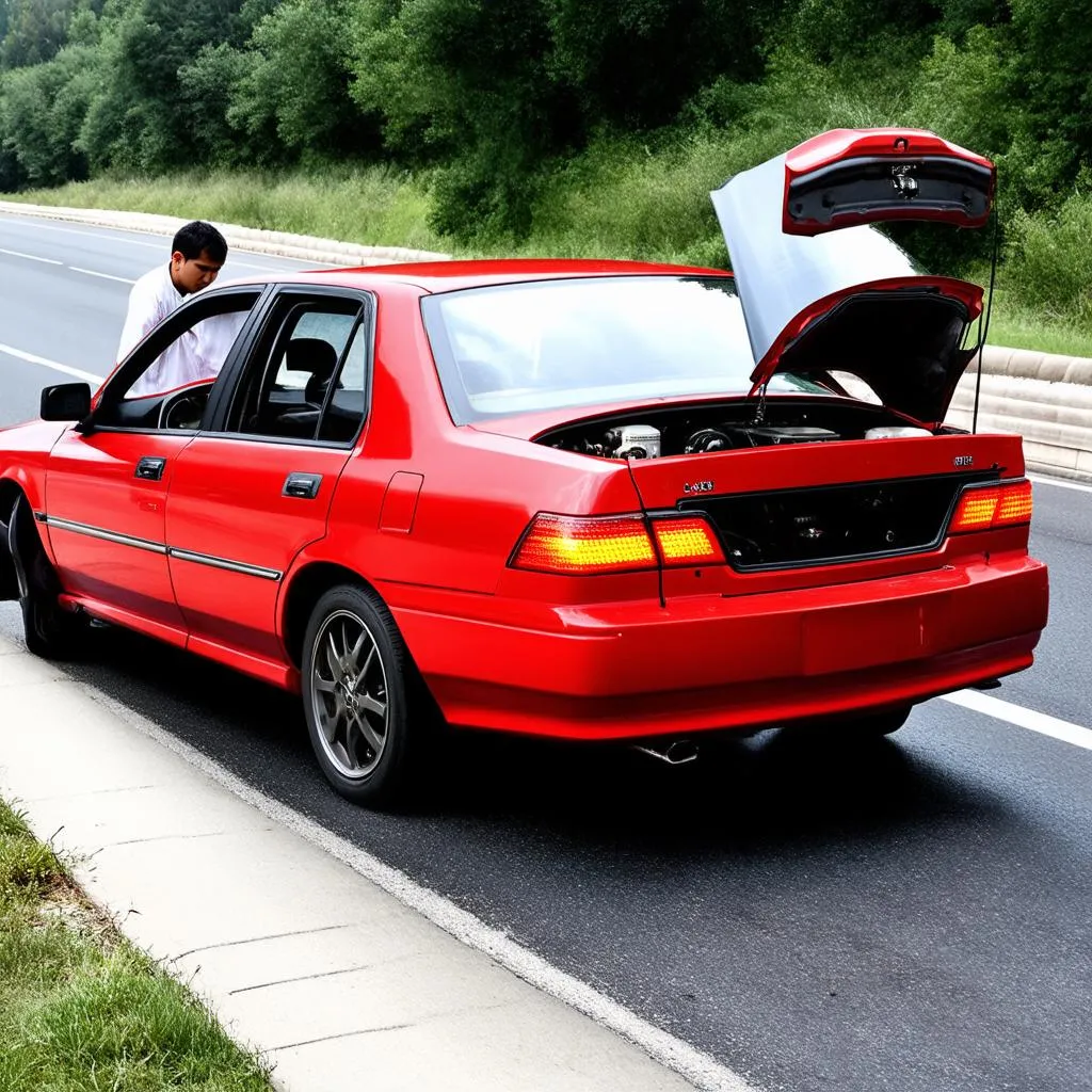 Car broken down on the roadside