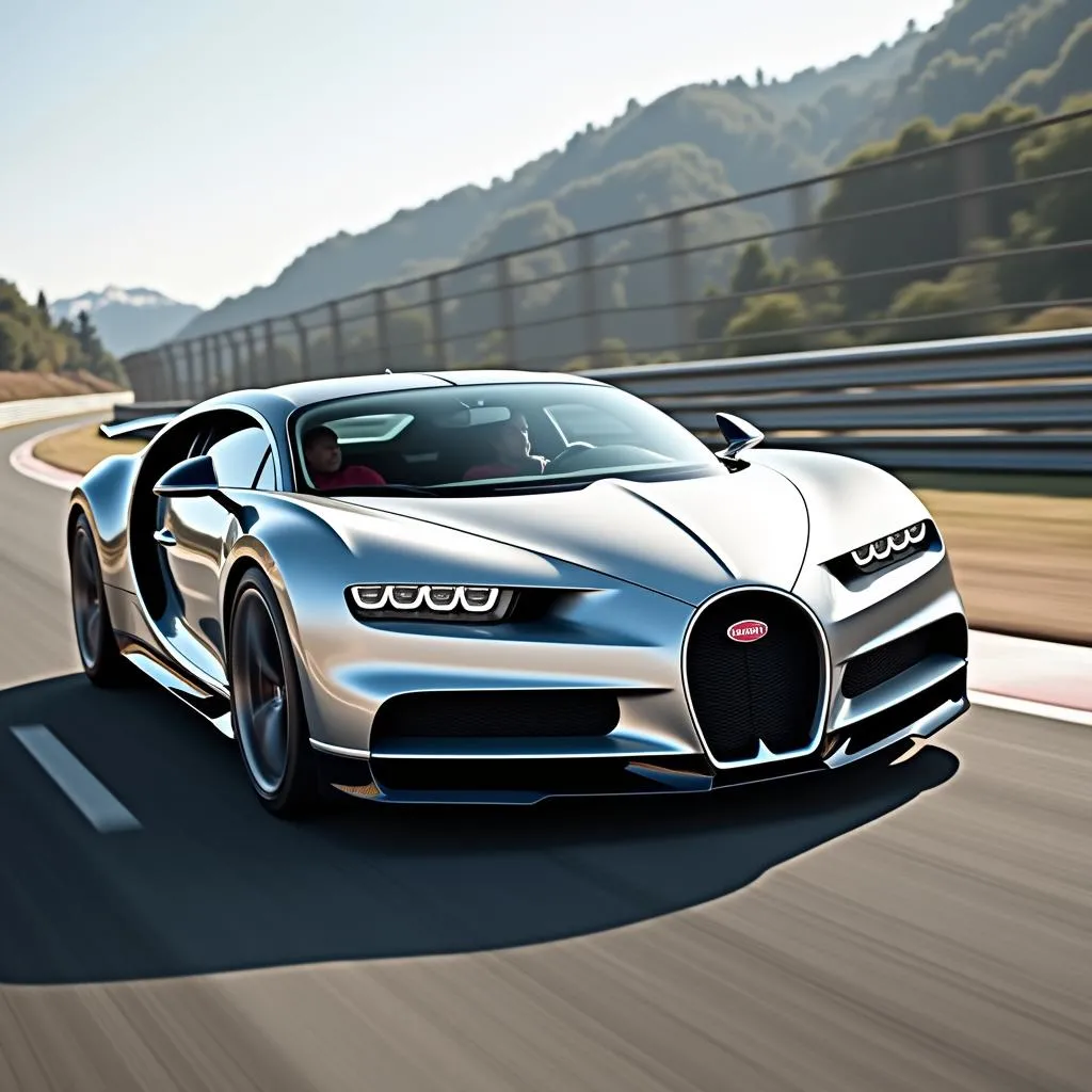 Bugatti Chiron on a race track